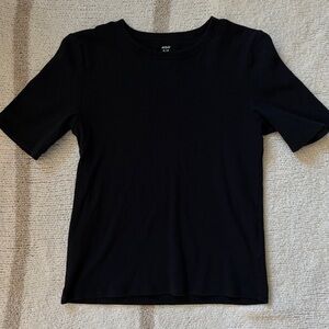 black knit aerie top